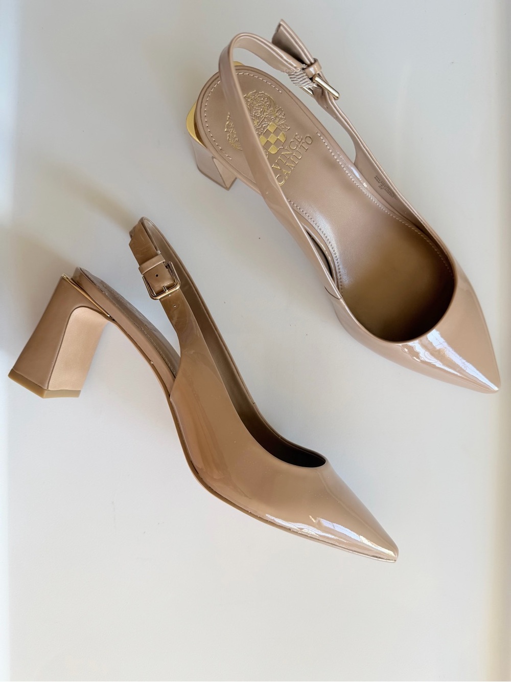 Vince Camuto Hamden Pointed Toe Slingback Pump Heel Nude 9 NWOB - Picture 5 of 10